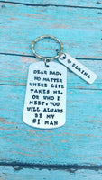 
              Message to Dad dog tag - To Dad From daughter - Number 1 Dad - I love you Dad - Father's Day Keychain - Personalized
            