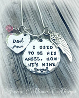 
              Memorial Necklace * I used to be her Angel, now she's mine - Personalize  - Mom -Birthstone - In Memory Of - Rest in Peace Mom
            