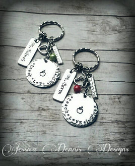 Teacher Keychain * Teach Love Inspire * Apple * Texturized  * Teacher Gift * Personalized * End of the year gift