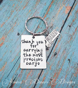 School bus driver Appreciation Keychain * Bus Driver gift * Precious Cargo * Bus Charm * Hand Stamped * Hand Made