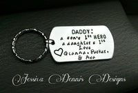 
              Personalized Dad Daddy Dog tag style Keychain * Say what you want
            