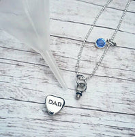 
              Blue Line Cremation Necklace - Tiny Urn Necklace - Custom Made Urn - Killed in the line of Duty - Police officer - Birthstone Urn
            