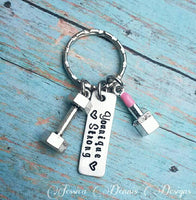 
              Younique Strong Keychain - Lipstick - Barbell Keychain- Long Lashes - Awesome makeup - #falsenotfalse - Younique Strong Keychain Incentive
            