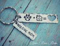 
              Rescue Mom Keychain * Hand Stamped * Can be personalized * LIMITED QUANTITY * Foster Mom * Pet Rescue * Dog Lover * Pet Adoption
            