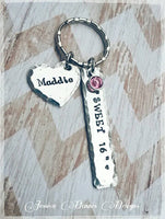
              Sweet 16 Personalized Keychain  * New Car * New Driver Gift * Birthstone * 16 year old gift
            