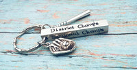 
              Bar Style Custom Made Keychain - Coach Gift - Hand Stamped - 4 sided Bar Keychain - Personalized - Anniversary Gift - Baseball Coach
            