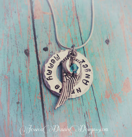 Mommy of an Angel Necklace - Child Memorial Necklace - Birthstone Necklace - Baby loss necklace - Sympathy Gift - Child loss - In Memory of
