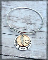 
              Pennies from Heaven * Hand Stamped Bracelet * Choose your Year * Heart Stamp * Angel Wing * Baby Feet Optional * Memorial Jewelry *
            