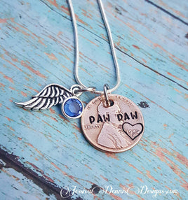 Personalized Penny Necklace - Name Penny - Hand Stamped - Birthstone Necklace - Memorial Necklace - Custom Made - Choose your birth year!