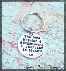 The love between a Grandmother and her Grandson is forever - Choose your style and Birthstone - Grandson Gift